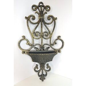 Homco Wall Pocket, plant hanger ornate VTG castlecore decor faux plant hanger
